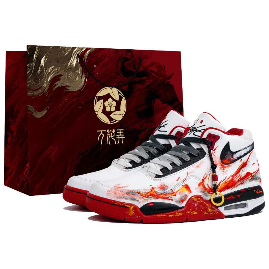 Nike Nike Flight Legacy Myriad Flowers Entwined, Defying Fate, Shopping Bag Slip Resistant Mid top Vintage Basketball Shoes