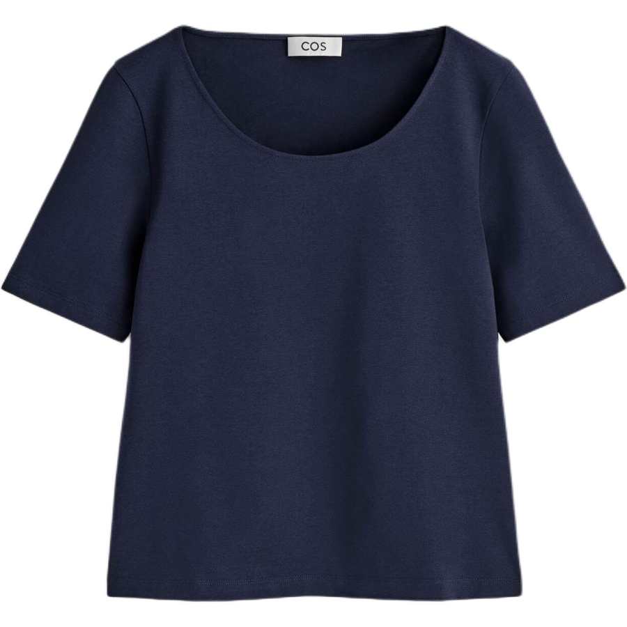 COS T Shirts Women's Navy Blue Crew Neck