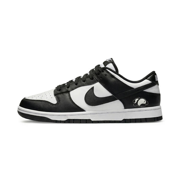 Nike Nike Dunk Ink Trace White Abrasion Resistant Slip Resistant Low top Skateboard Shoes Unisex Black White Colorway