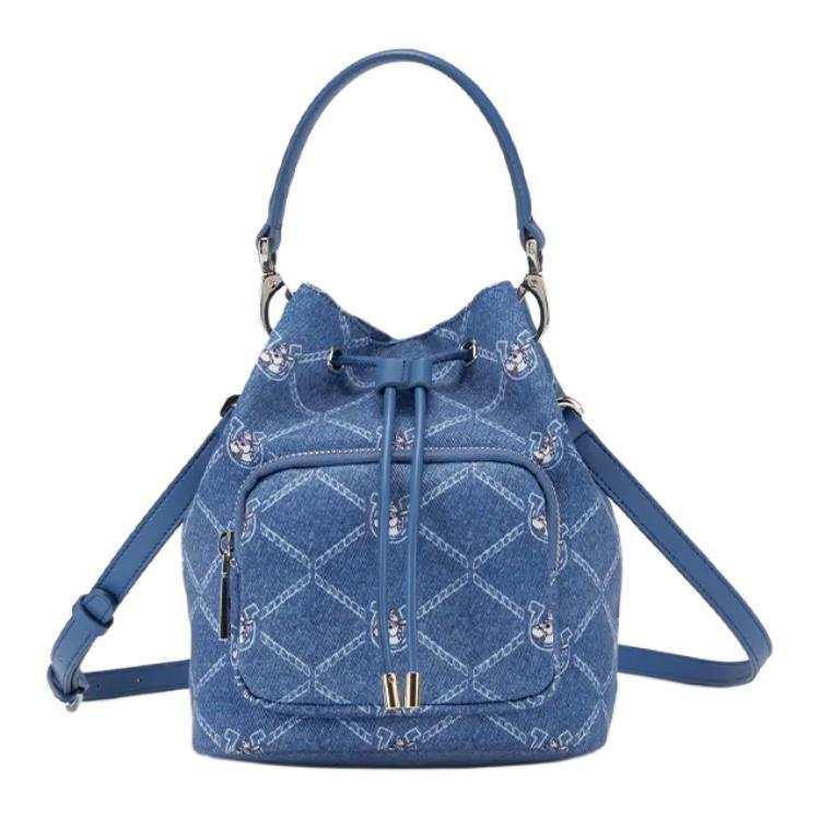SAMSONITE LIBRA 2.0 Fabric, Synthetic Leather Bucket Bag Handbag Women's Denim Blue