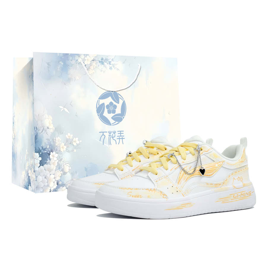 Li-Ning Li Ning Sycee Wan Hua Nong, Kitten Sweetheart, Shopping Bag Abrasion Resistant Slip Resistant Low top Skateboard Shoes