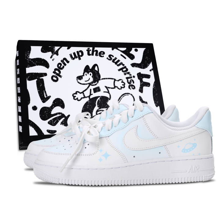 Nike Nike Air Force 1 Air Force 1, Starry Sky Travel Leather Abrasion Resistant Slip Resistant Low top Skateboard Shoes