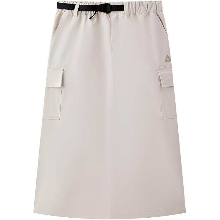 PEAK Casual Long Skirts Women's Wheat Khaki Moderate Mid Length A Line Skirt