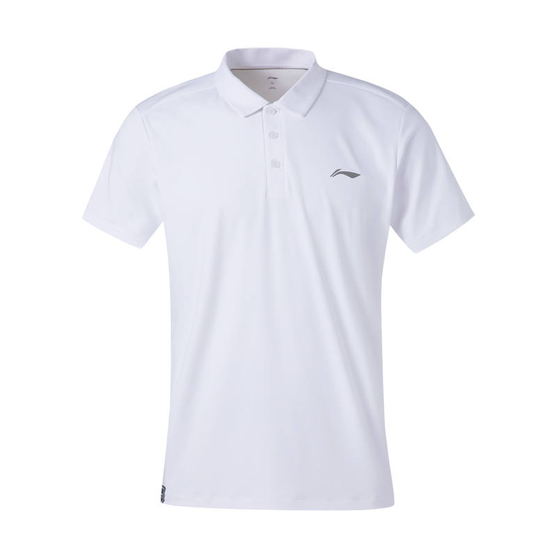 Li-Ning Li Ning Polo Shirts Men's White Polo Collar Moderate Straight Fit