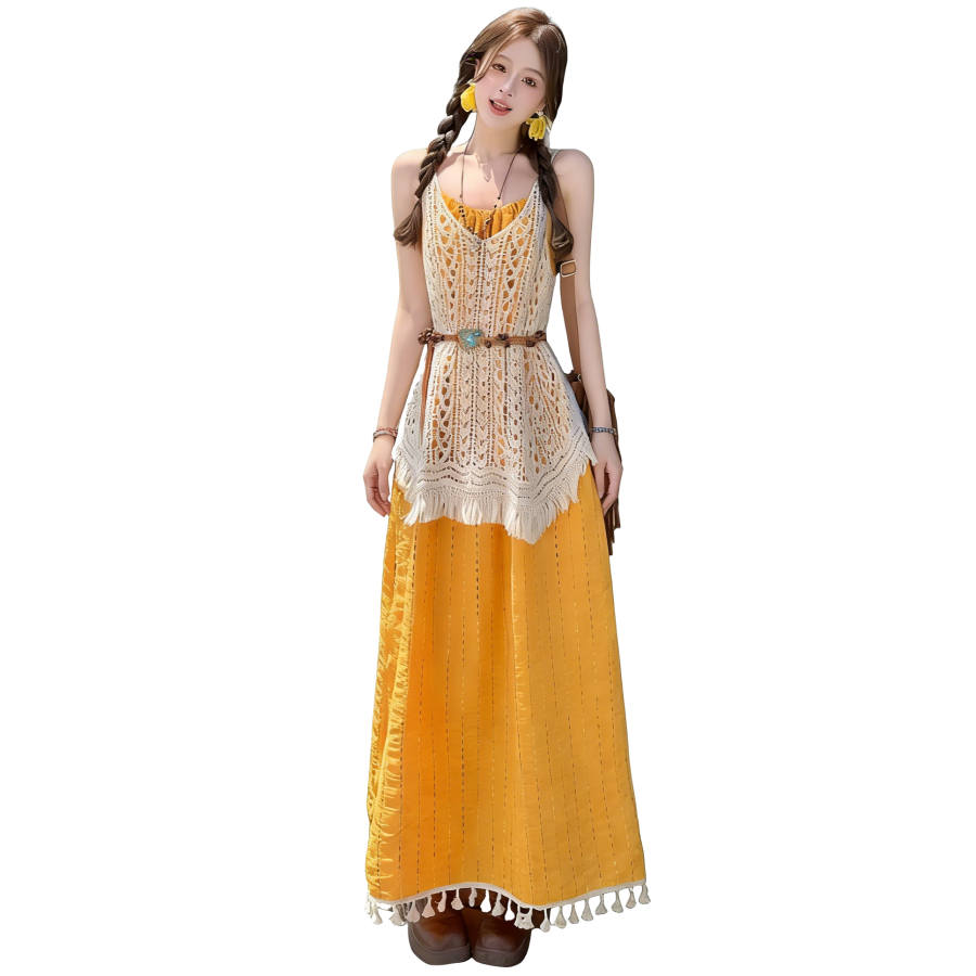 CPAURA Two Piece Skirt Sets Women's Thin Long