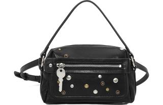 URBAN REVIVO Artificial Leather Handbag Regular Women's Black