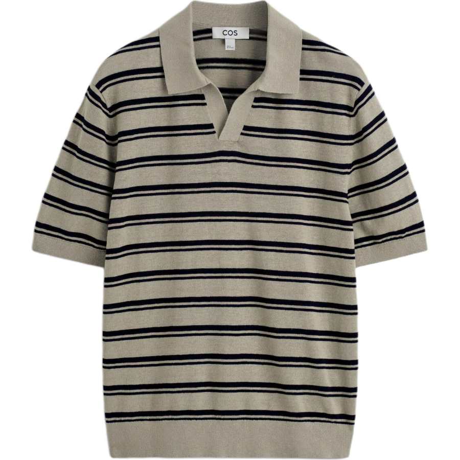 COS Polo Shirts Men's Beige/Brown/Stripes Moderate