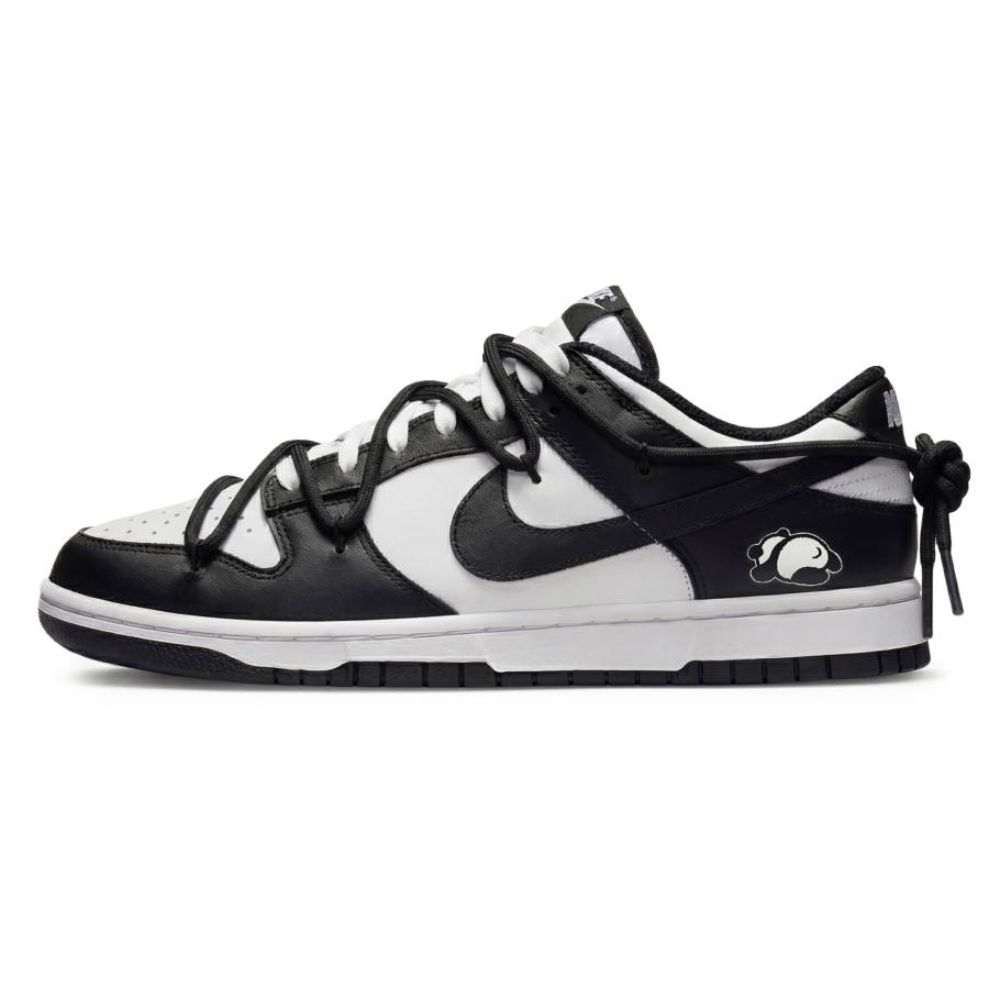 Nike Nike Dunk Night Patrol Crow Slip Resistant Abrasion Resistant Low top Skateboard Shoes Unisex Black White Colorway