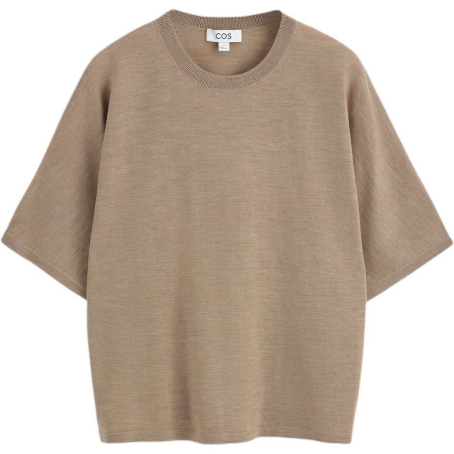COS T Shirts Women's Oat Crew Neck