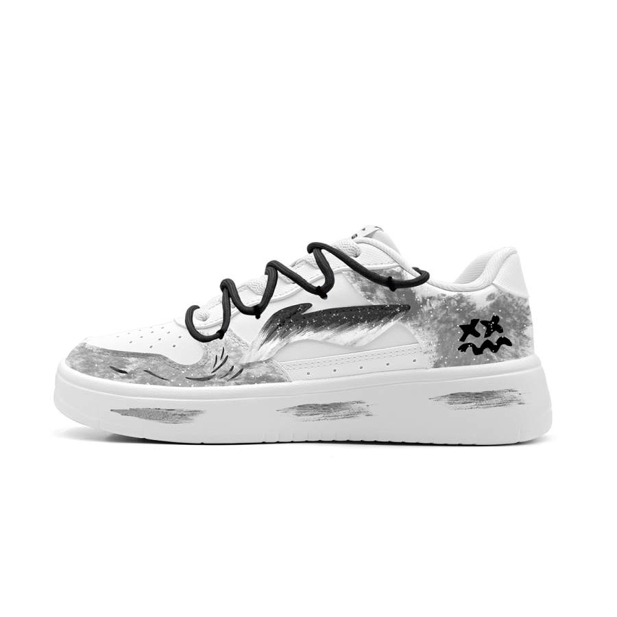 Li-Ning Li Ning Low top Skateboard Shoes Men's Black White