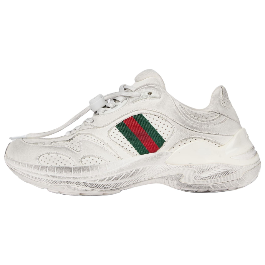 GUCCI Web 2.0 Leather Low top Casual Shoes 1cm Women's White
