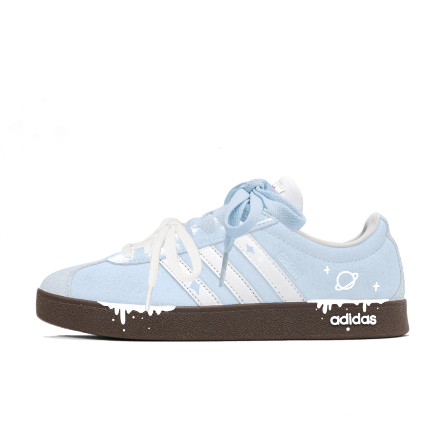 Adidas Adidas VL COURT 2.0 Height Increasing Slip Resistant Low top Skateboard Shoes Unisex Blue