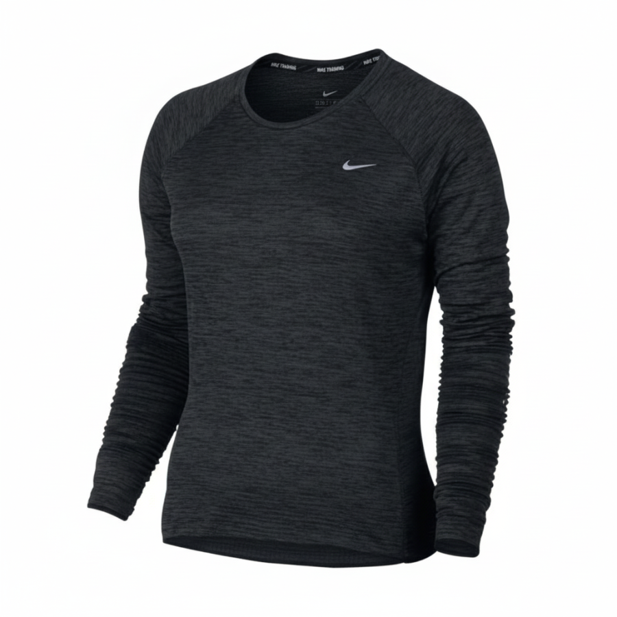 Nike Nike Dri Fit Fleece Lined Moisture Wicking Quick Dry Crew Neck Long Sleeved Running T Shirt Women's