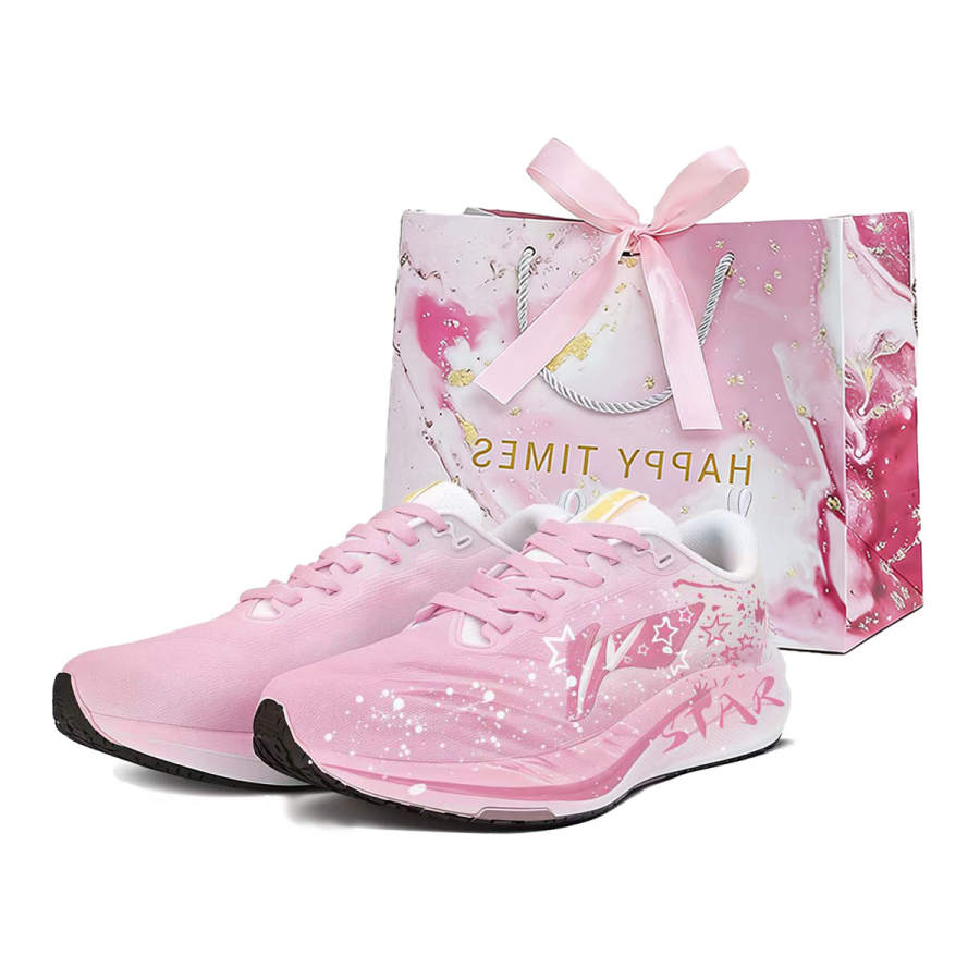 Li-Ning Li Ning Red Hare 8 Low top Running Shoes Unisex Versatile, White Pink