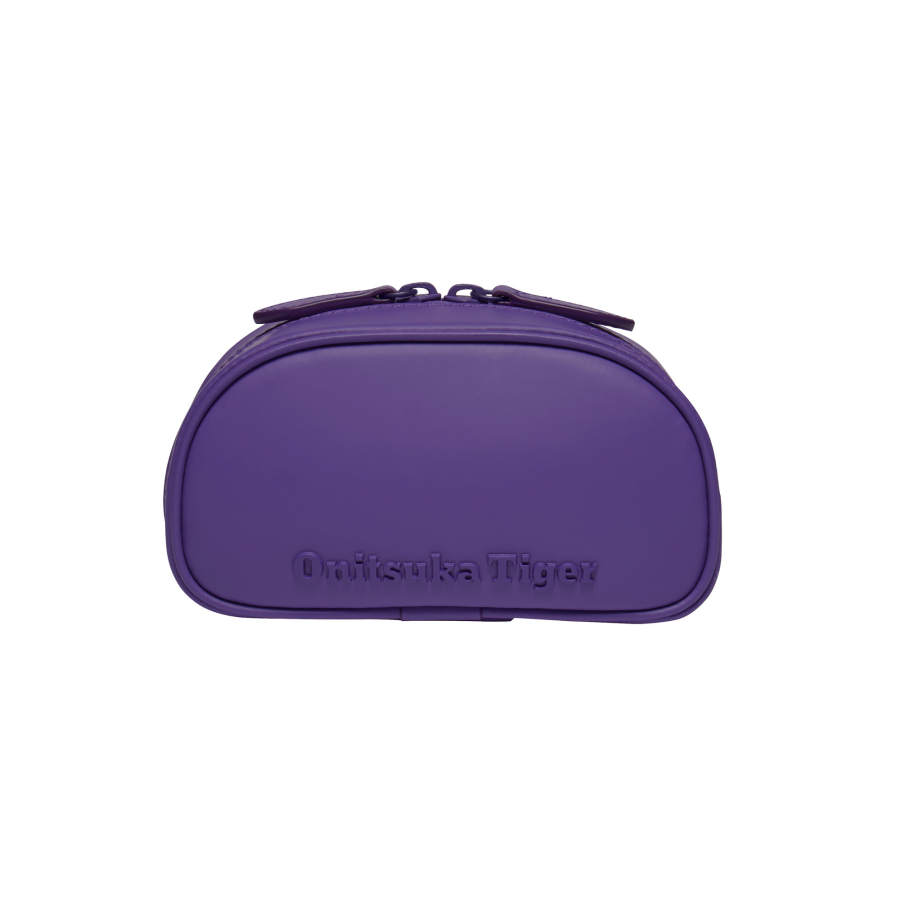 Onitsuka Tiger Split Cow Leather Travel Storage Bag Unisex Purple