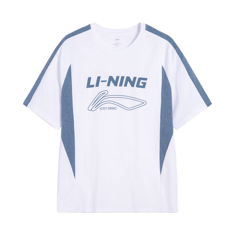 Li-Ning Li Ning T Shirts Unisex Ivory Crew Neck