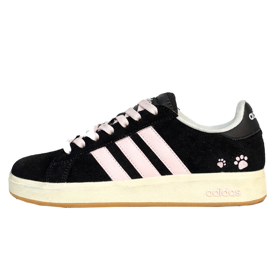Adidas Adidas Grand Court Base 00s Powder Puppy Abrasion Resistant Slip Resistant Low top Skateboard Shoes Unisex Black Pink
