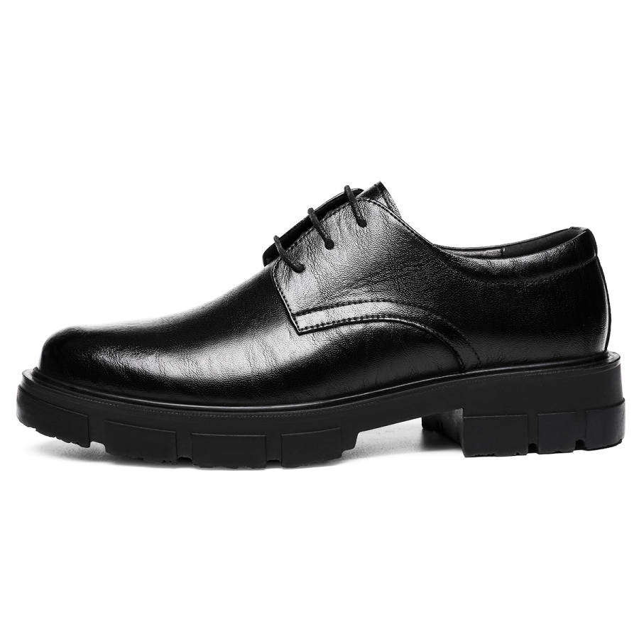 CHINT CHINT Cow Split Leather Dress Shoes Men's Black