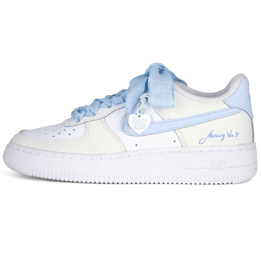 Nike Nike Air Force 1 White Air Force 1, Green Purple Style Minimalist Style Abrasion Resistant Low top Skateboard Shoes