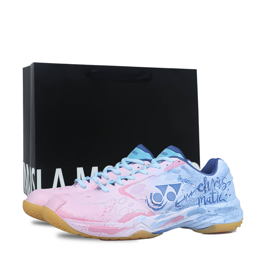 YONEX Power Cushion Fabric Balance Lightweight Low top Badminton Shoes Unisex Blue Pink
