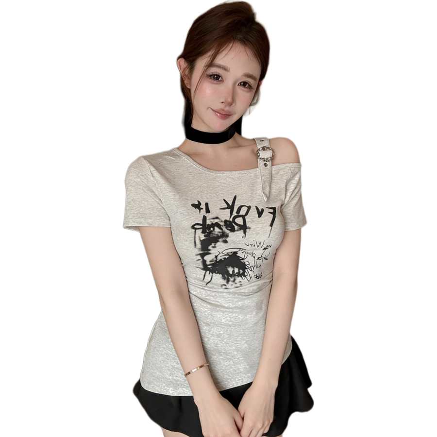 JBBCN JBBCN T Shirts Women's Asymmetrical Collar Thin Other