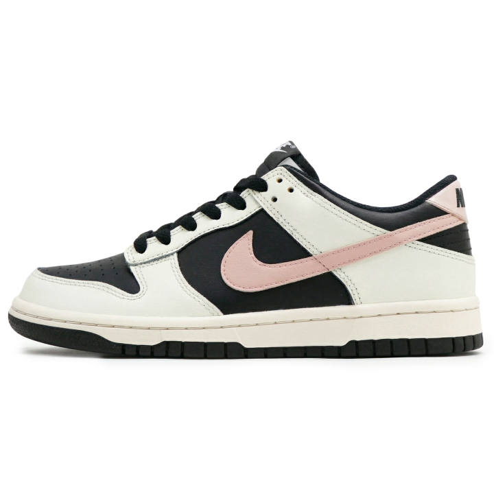 Nike Nike Dunk Black Pink Milk Puff Abrasion Resistant Slip Resistant Low top Skateboard Shoes Unisex Milk White