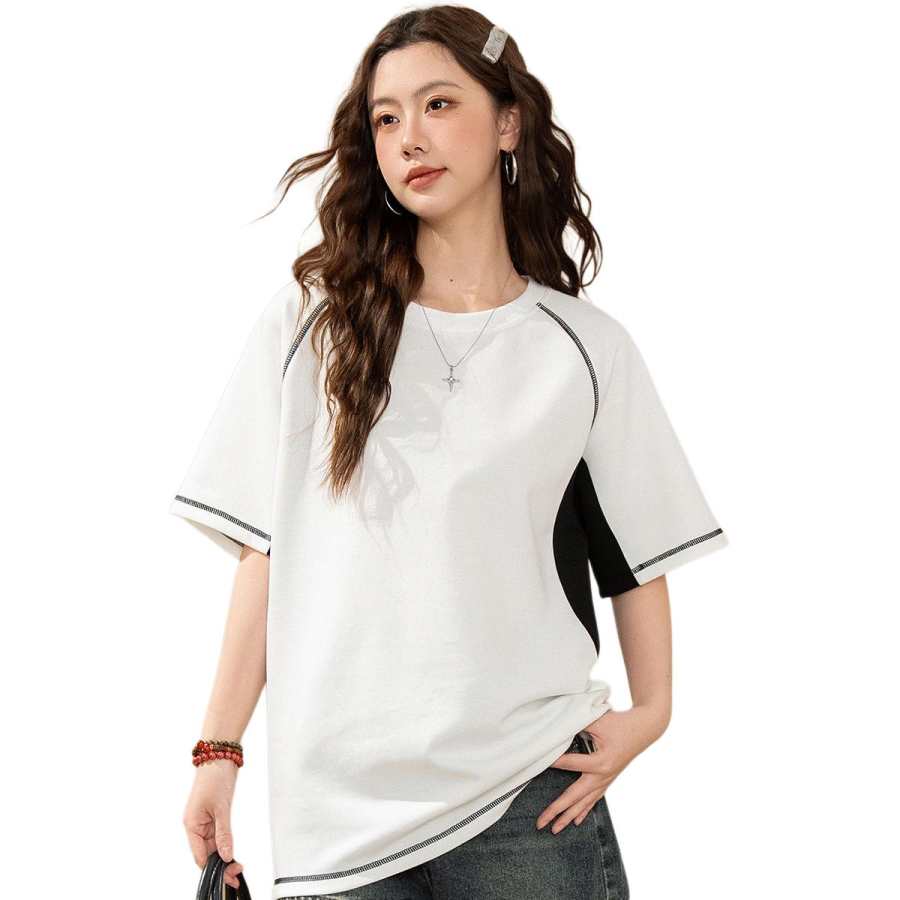 BALENO T Shirts Women's Ecru Crew Neck Moderate
