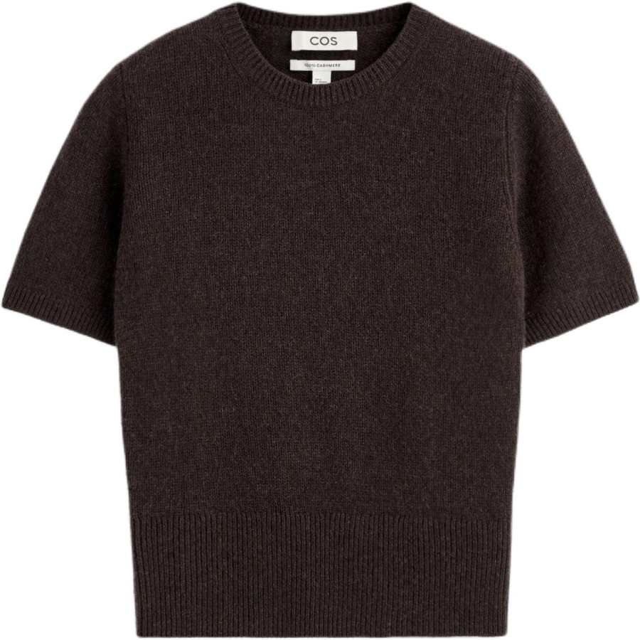 COS Cashmere Sweaters Women's Dark Brown Crew Neck Moderate