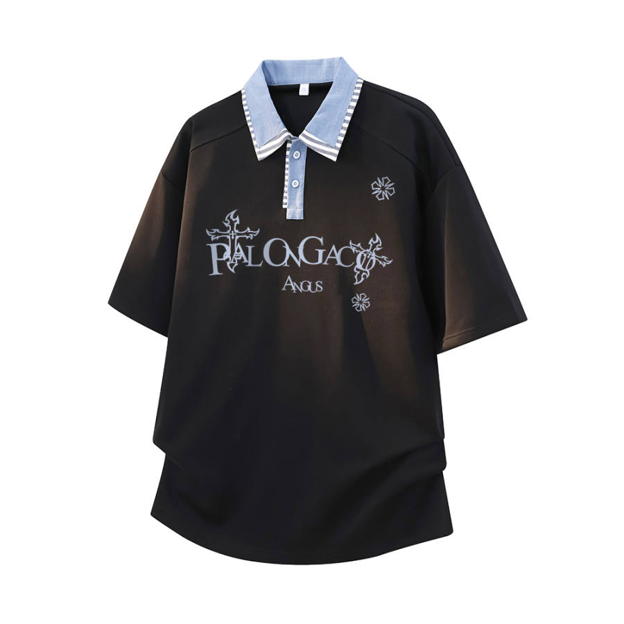PAL ONGACO Polo Shirts Unisex Lapel Moderate Mock Two Piece