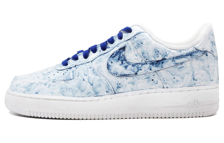 Nike Nike Air Force 107 Blue And White, Blended, Luxury Streetwear Leather Abrasion Resistant Slip Resistant Low top