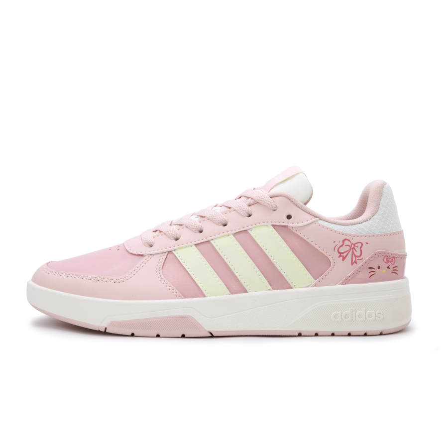 Adidas Adidas COURTBEAT Pink Cute Cat Synthetic Leather, Textile Cushioning Abrasion Resistant Slip Resistant Low top