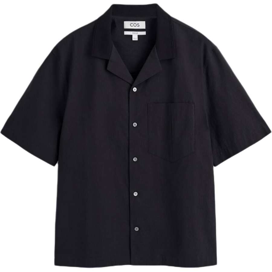 COS Shirts Men's Black Lapel Moderate