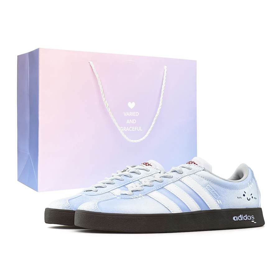 Adidas Adidas VL COURT 2.0 Special Shopping Bag Lightweight Low top Skateboard Shoes Unisex White Blue