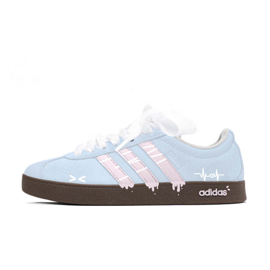 Adidas Adidas VL COURT 2.0 Low top Skateboard Shoes Unisex Blue Pink