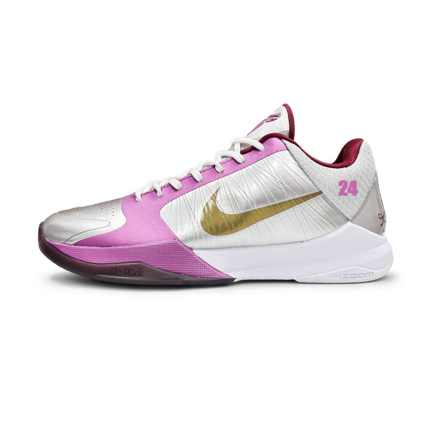 Nike Nike Zoom Kobe 5 Protro Lower Merion Aces Away Rose Gold Cushioning Slip Resistant Low top Basketball Shoes Men's Pink