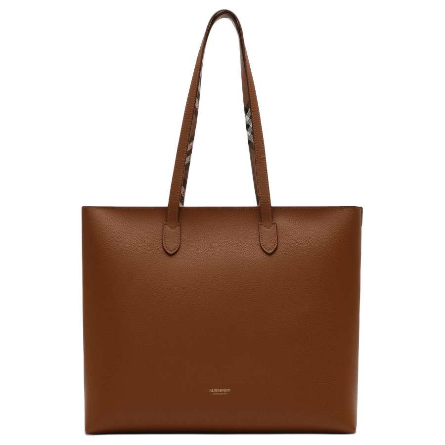 Burberry Cow Leather Tote Bag, Shoulder Bag Medium Women's Brown