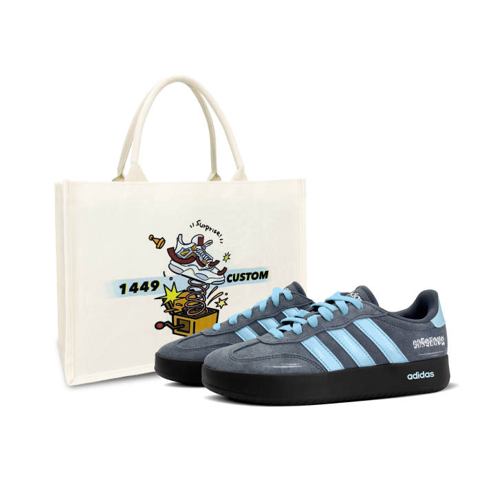 Adidas Custom Adidas BARREDA Low top German Army Trainers Unisex Gray Blue