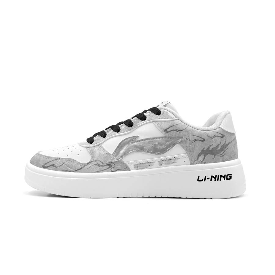 Li-Ning Li Ning Low top Skateboard Shoes Men's White Gray