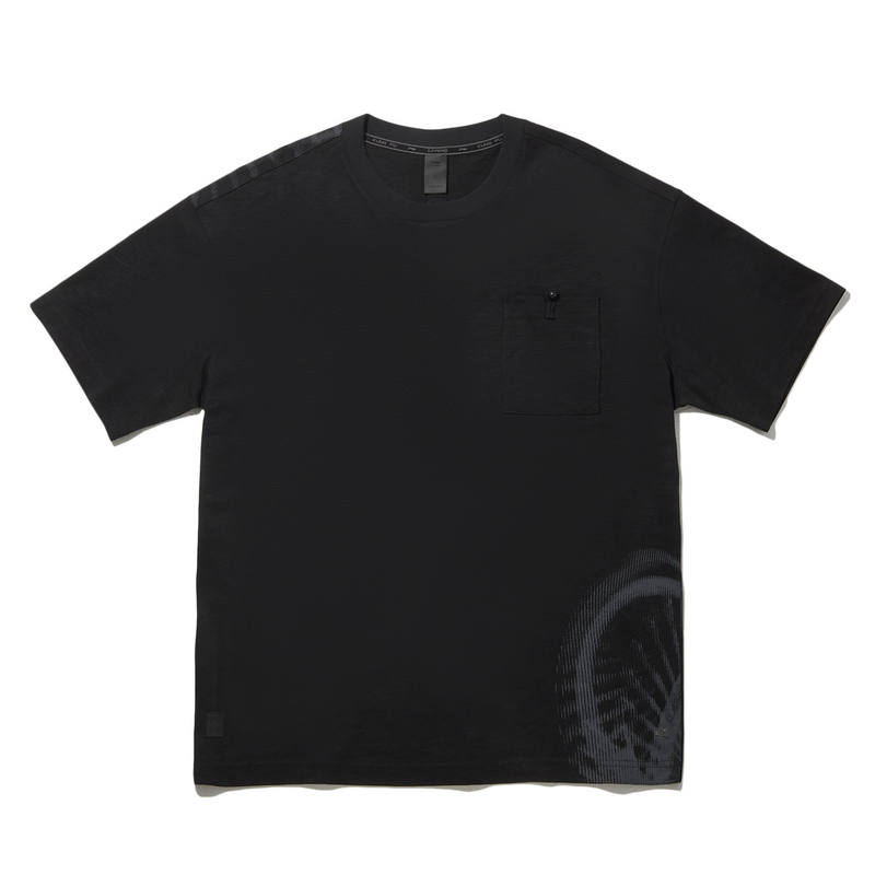 Li-Ning Li Ning Li Ning X Jackie Chan Kung Fu Collection Short Sleeved T Shirts Unisex Black