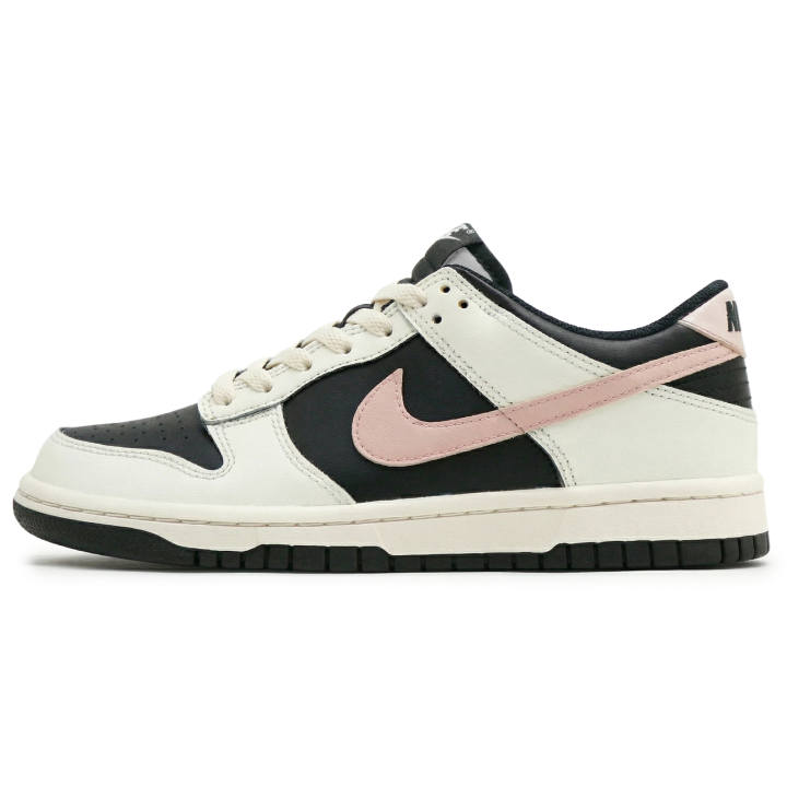 Nike Nike Dunk Urban Chic Style Black Pink Abrasion Resistant Slip Resistant Low top Skateboard Shoes Unisex Milk White