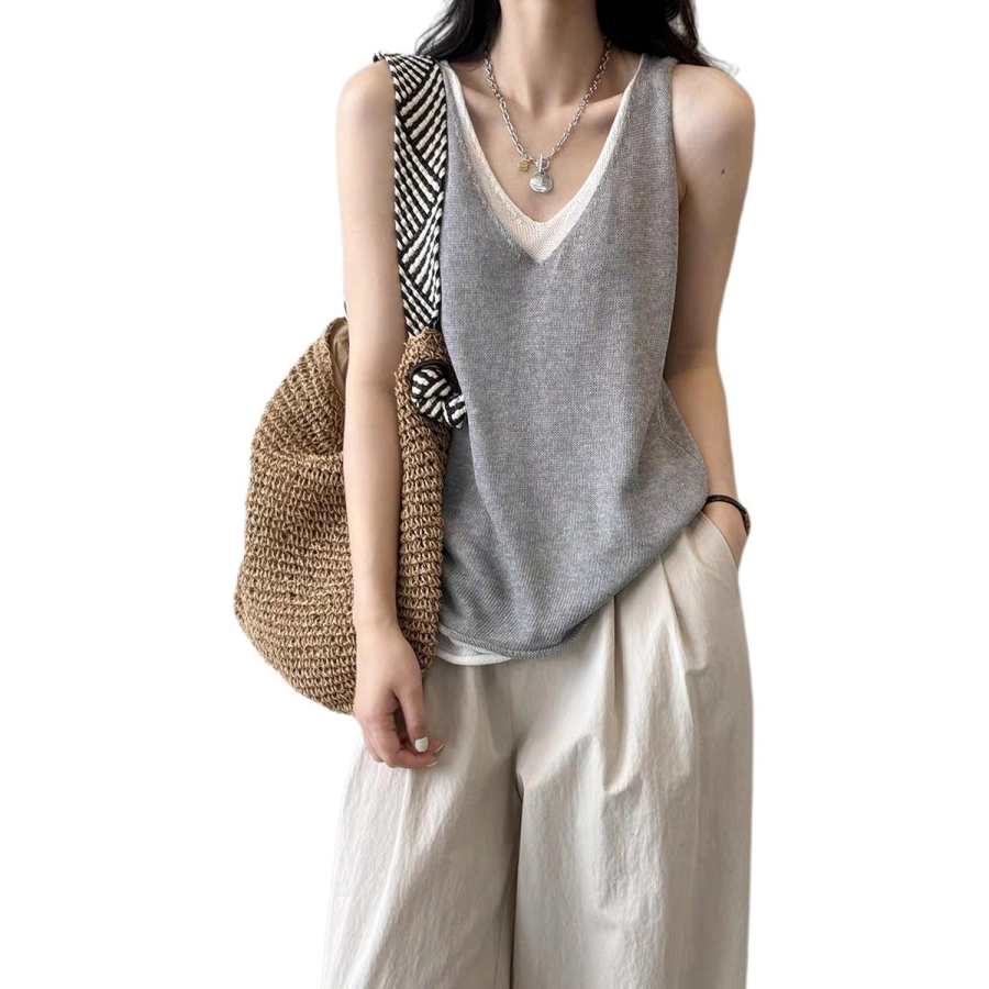 JBBCN Tank Tops Women's V Neck Thin Other