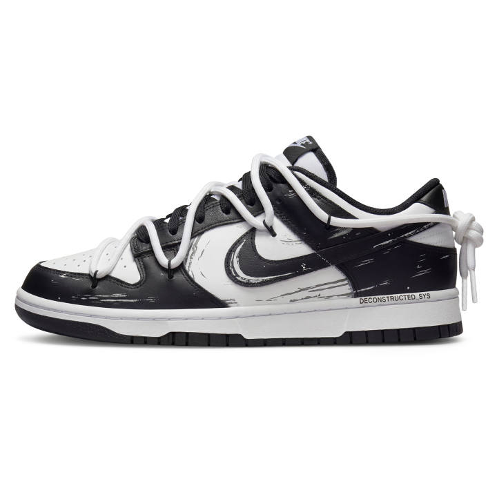 Nike Nike Dunk Deconstruction Code Abrasion Resistant Slip Resistant Low top Skateboard Shoes Unisex Black White Colorway