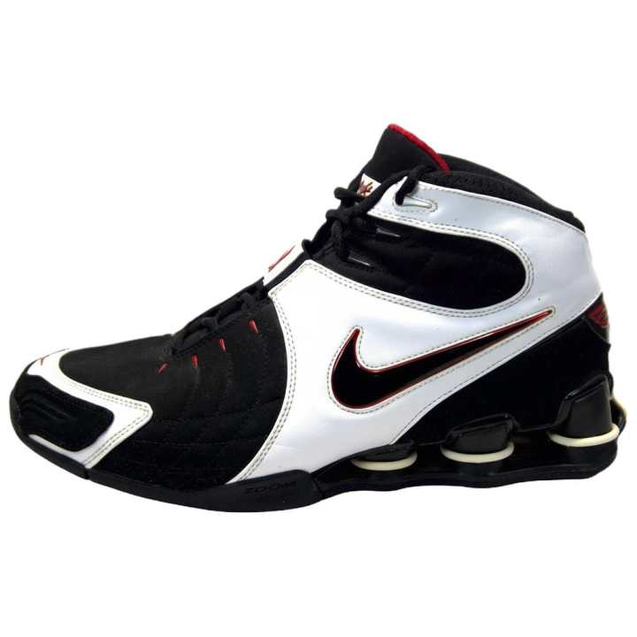 Nike Nike Shox VC 5 Leather Slip Resistant And Breathable Support Rebound Mid top Basketball Shoes Men's Black White