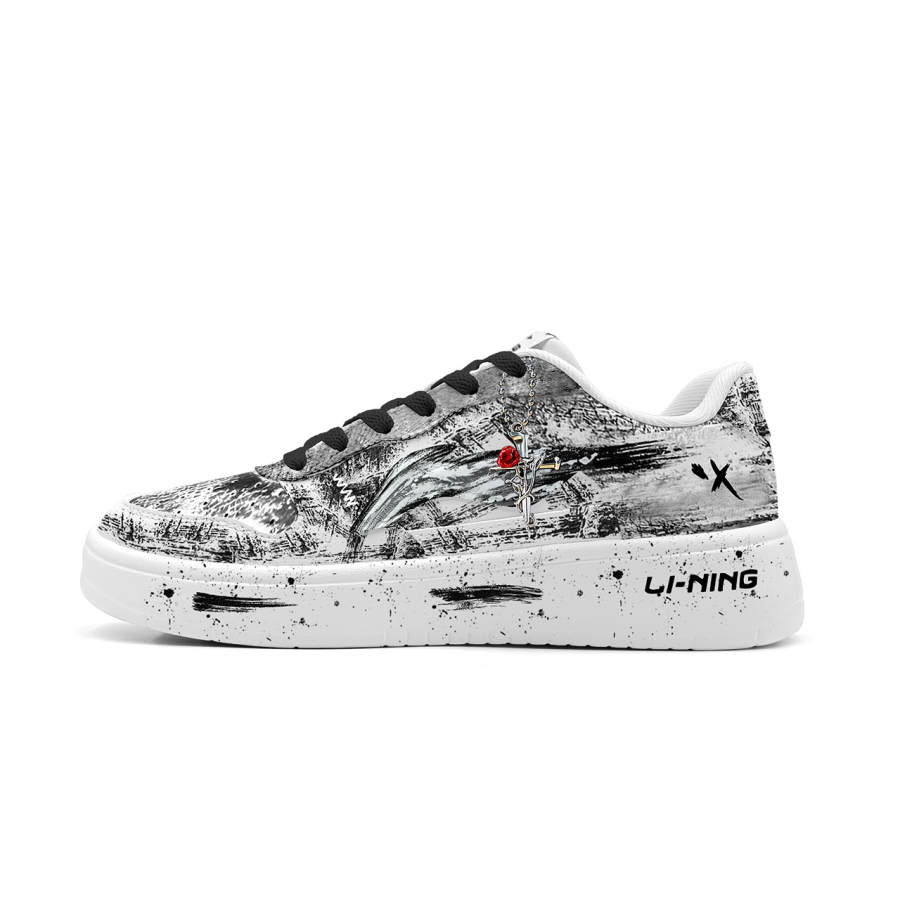 Li-Ning Li Ning Low top Skateboard Shoes Men's Black White