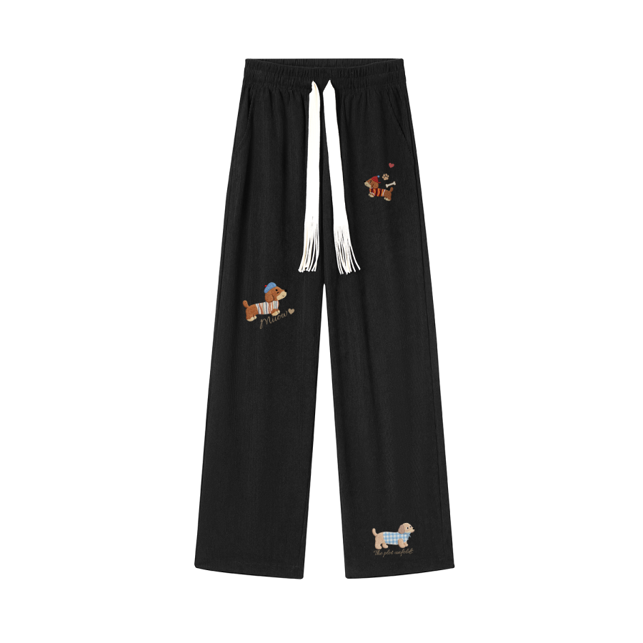 MIIOW Casual Pants Unisex Moderate Straight Fit Pants