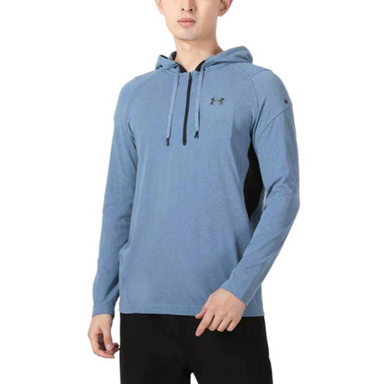 Under Armour Sweatshirts Men's Blue Hooded Non Detachable Moderate