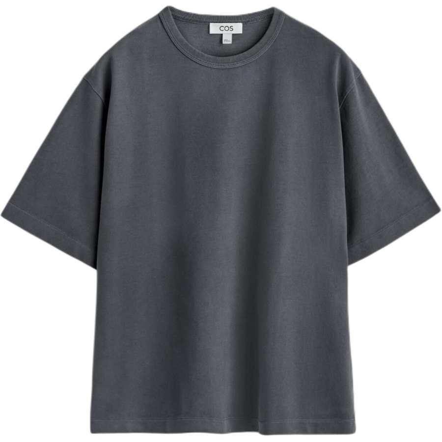 COS T Shirts Men's Charcoal Gray Crew Neck