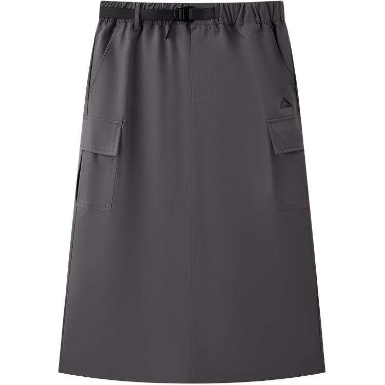 PEAK Casual Long Skirts Women's Burnt Stone Gray Moderate Mid Length A Line Skirt