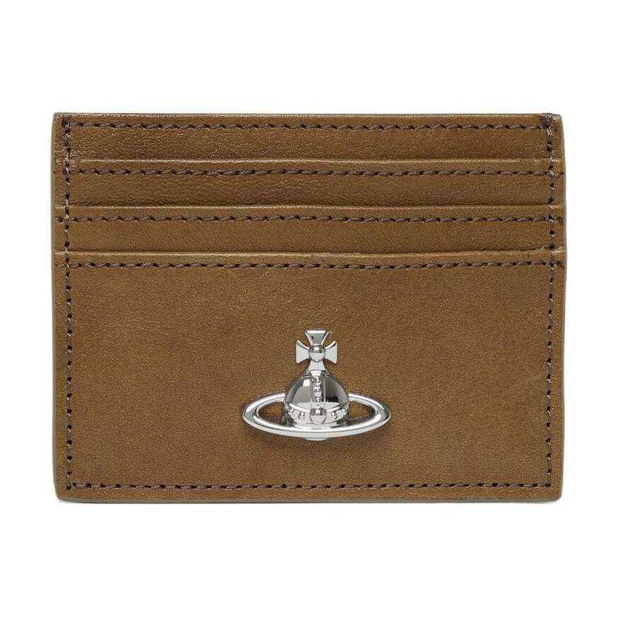 Vivienne Westwood Cow Leather Card Holder Men's Oyster Gray