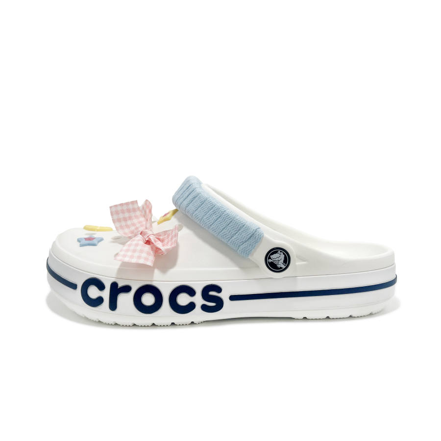 Crocs Crocs Bayaband Clog Cerulean Summer EVA Clogs Unisex White Blue